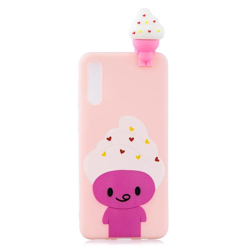 Anymob Samsung Pink Ice Cream Silicone Case Animal Back Cover