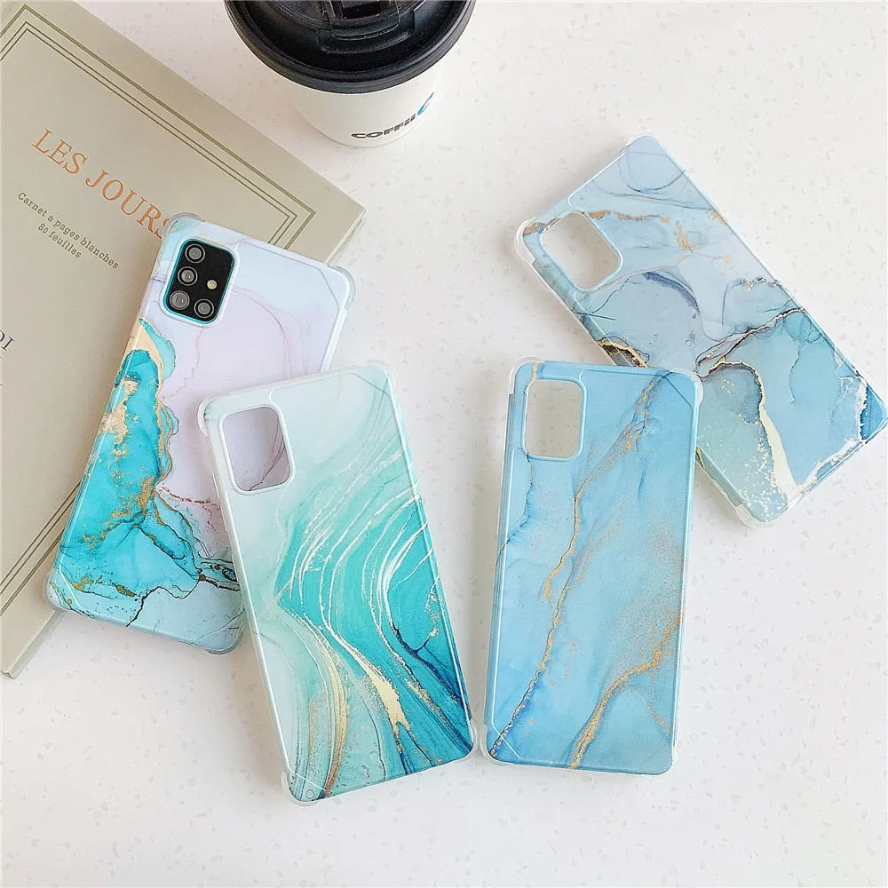 Anymob Samsung Purple And Blue Gradient Marble Phone Case Silicone Shockproof Cover