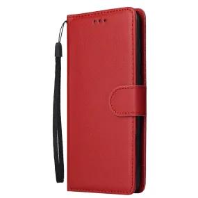 Anymob Samsung Red Leather Case Flip Wallet Phone Cover