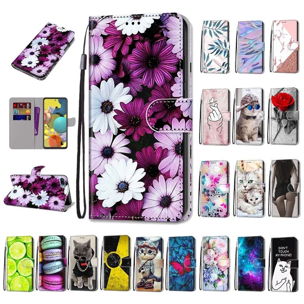 Anymob Samsung Red Rose Fashion Painted Flip Phone Case Leather Wallet Cover