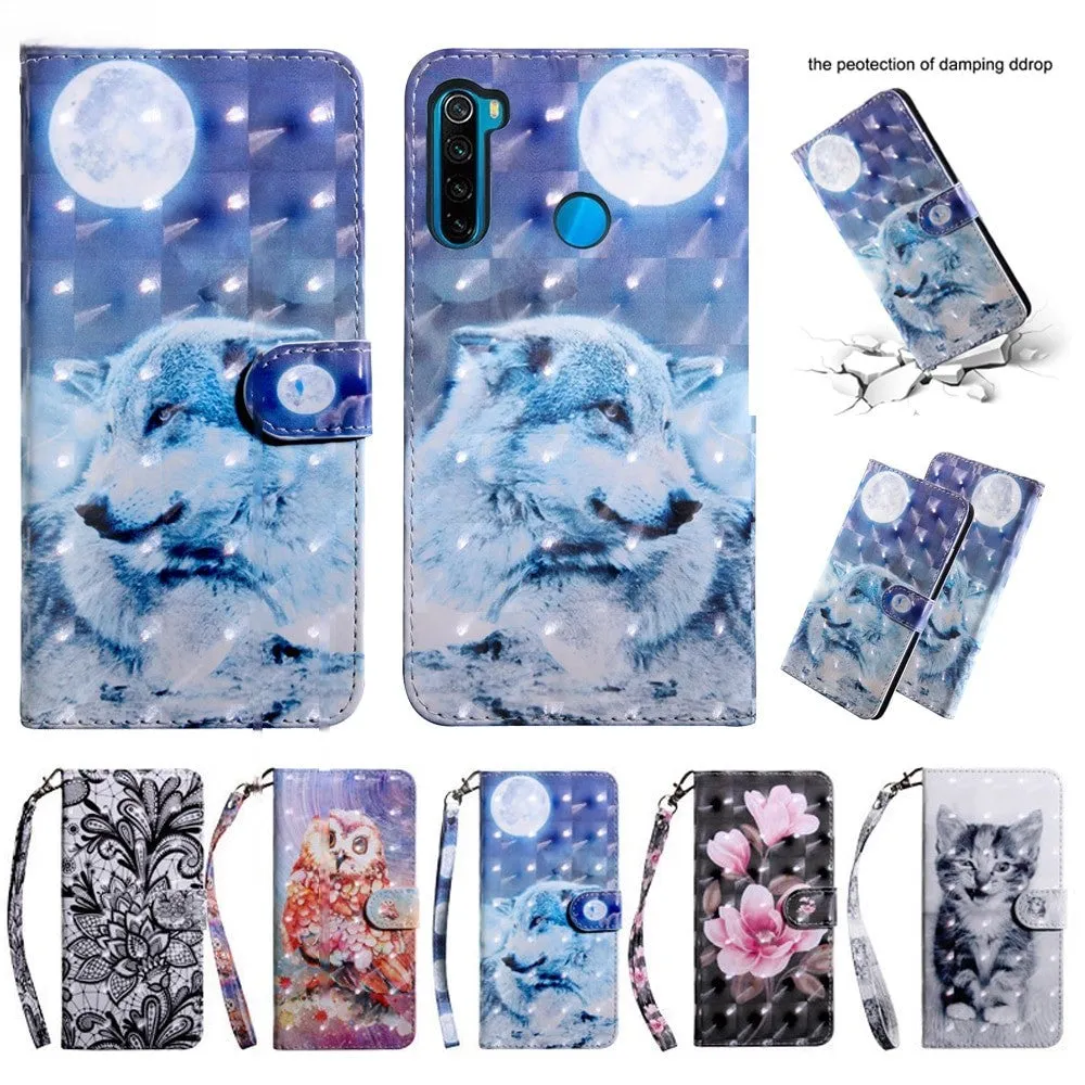 Anymob Xiaomi Redmi Phone Case Flower Leather Flip Wallet Cover