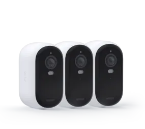Arlo Essential Outdoor Wireless 2K Security Camera (3 Pack), Wi-Fi, USB, 130° View - VMC3350-100NAR (Certified Refurbished)