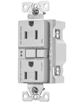 Arrow Hart TRSGF15SG-L Self-Test Tamper Resistant GFCI Receptacle, 15 Amp