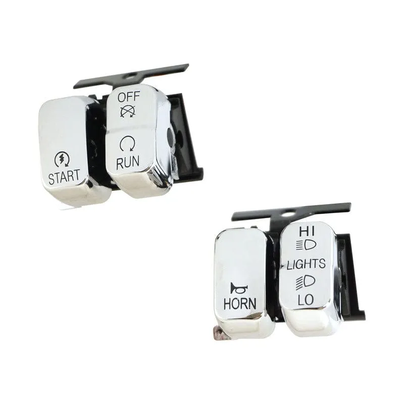 Attitude Inc Handlebar Switch Wiring Kit, Chrome Black lettering, 48 Inch Loom, for Harley ,1996 to 2006 , kit