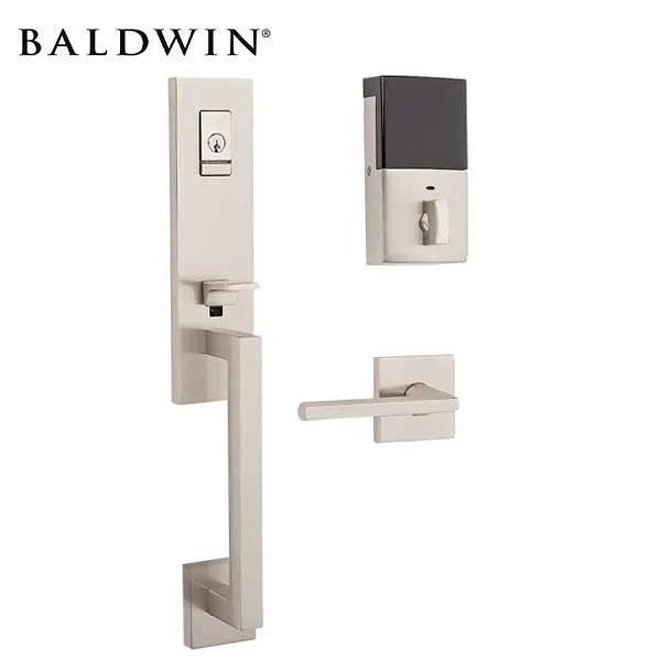 Baldwin Estate Evolved - 85391.BLENT - Minneapolis 3/4 Escutcheon Electronic Handleset - Singl Cyl - Bluetooth - 150 - Satin Nickel - Grade 2 - LH