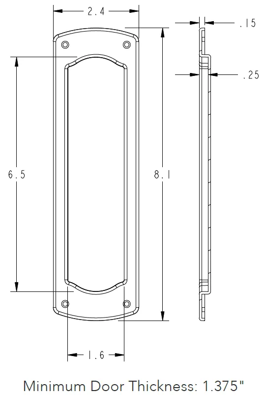 Baldwin - Pocket Door Locks - Palo Alto - Entry Pocket Door Set