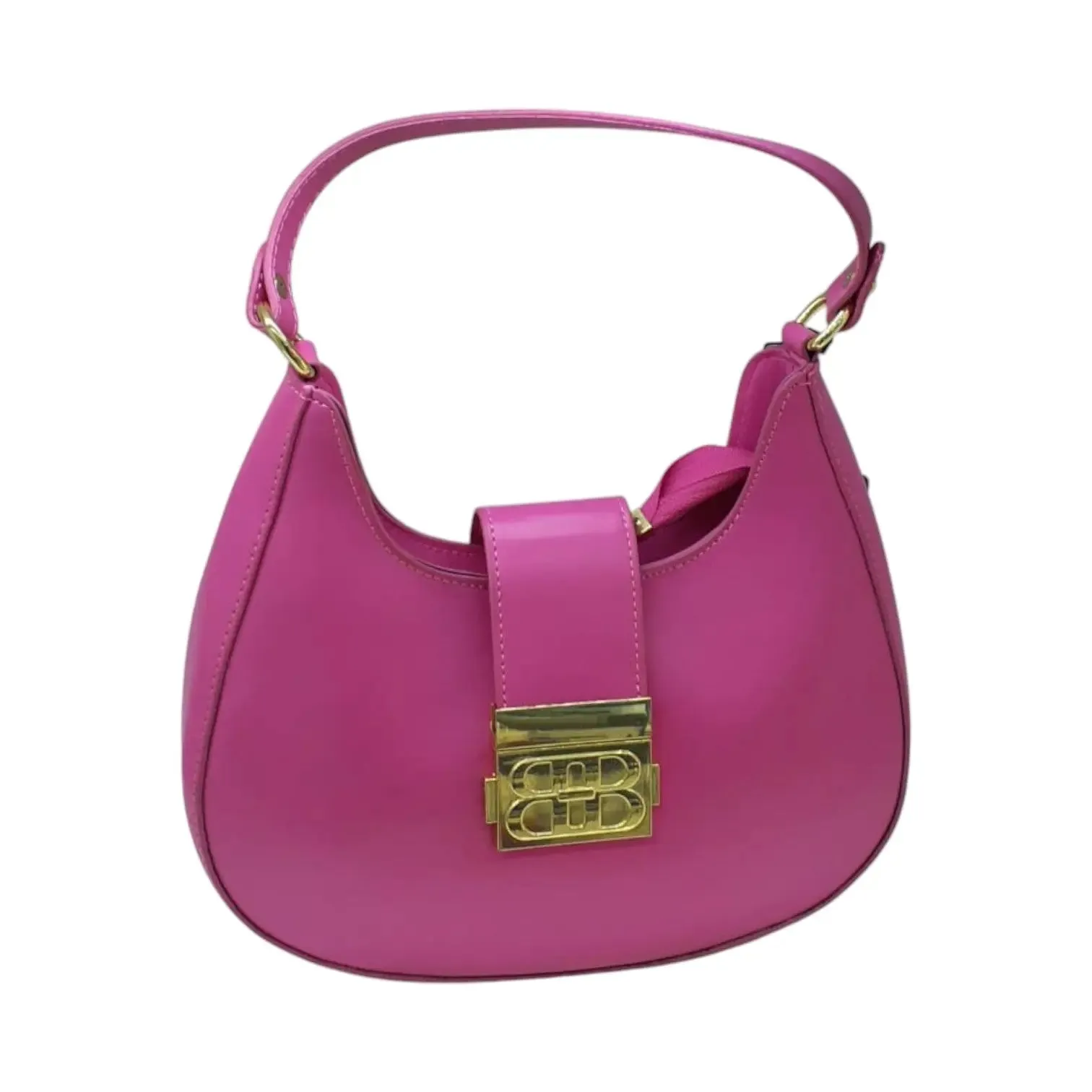 BB Hobo Shoulder Bag with Gold Lock