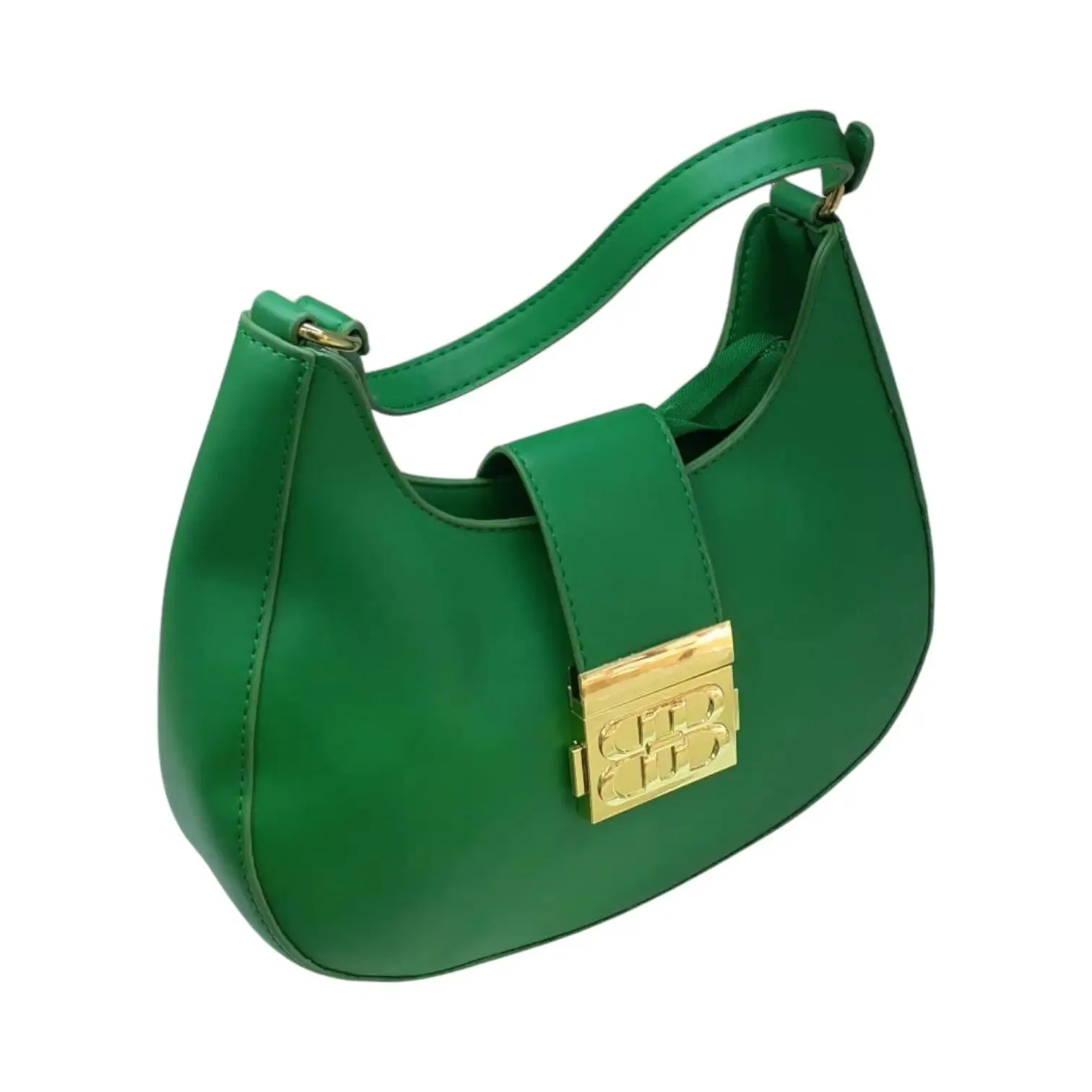 BB Hobo Shoulder Bag with Gold Lock