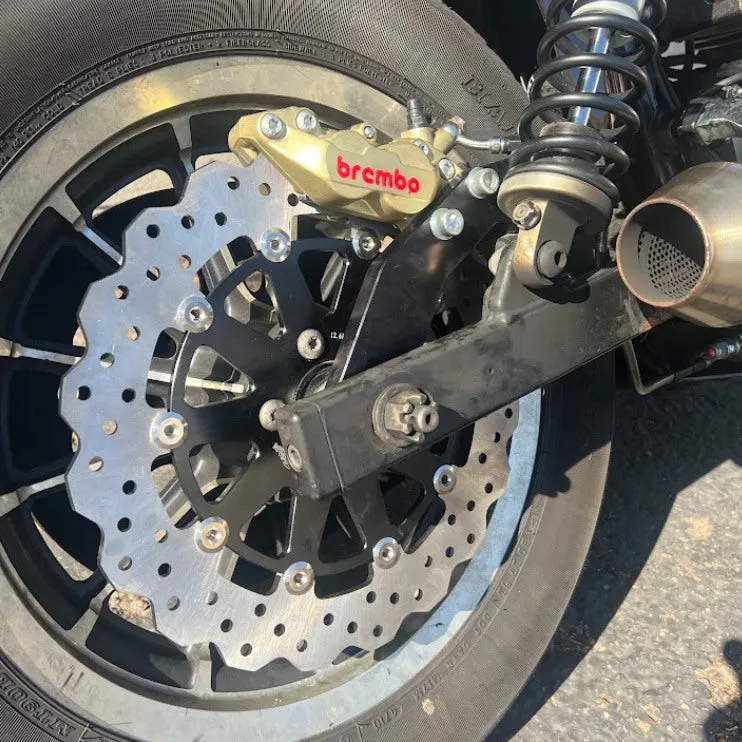 Brembo P4 Axial Brake Caliper Right Side Gold 4 Piston