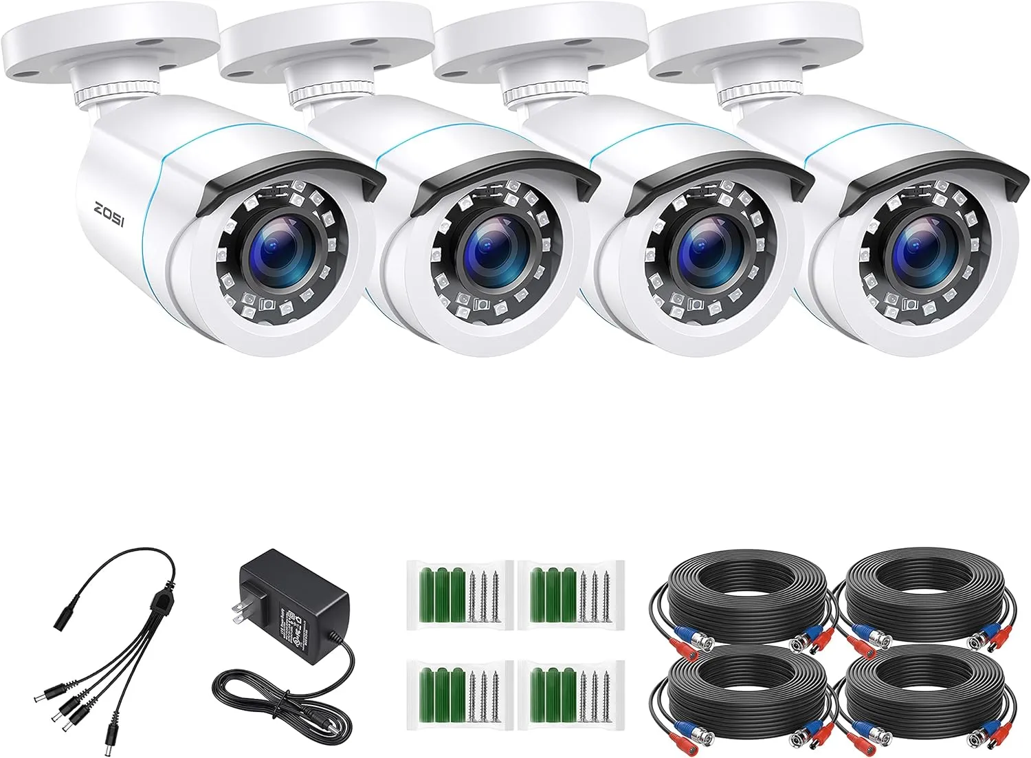 C106 2pack/4pack 1080P Security Cameras   60ft BNC Cable (ZG1062B)