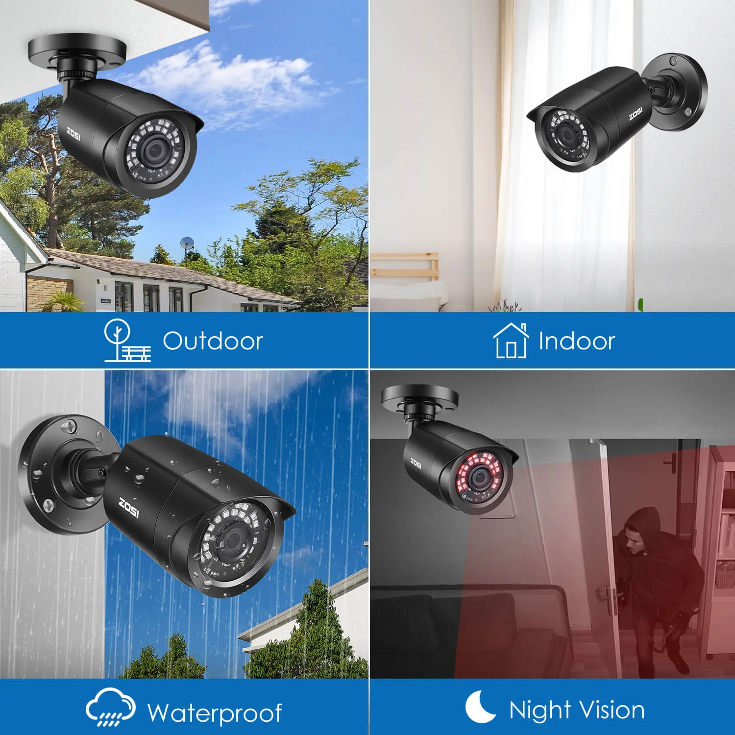 C106 2pack/4pack 1080P Security Cameras   60ft BNC Cable (ZG1062B)