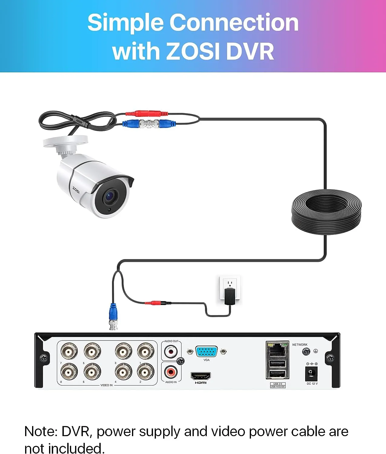 C261 2pack/4pack 1080P Analog Security Cameras with Audio   60ft BNC (ZG2612B)