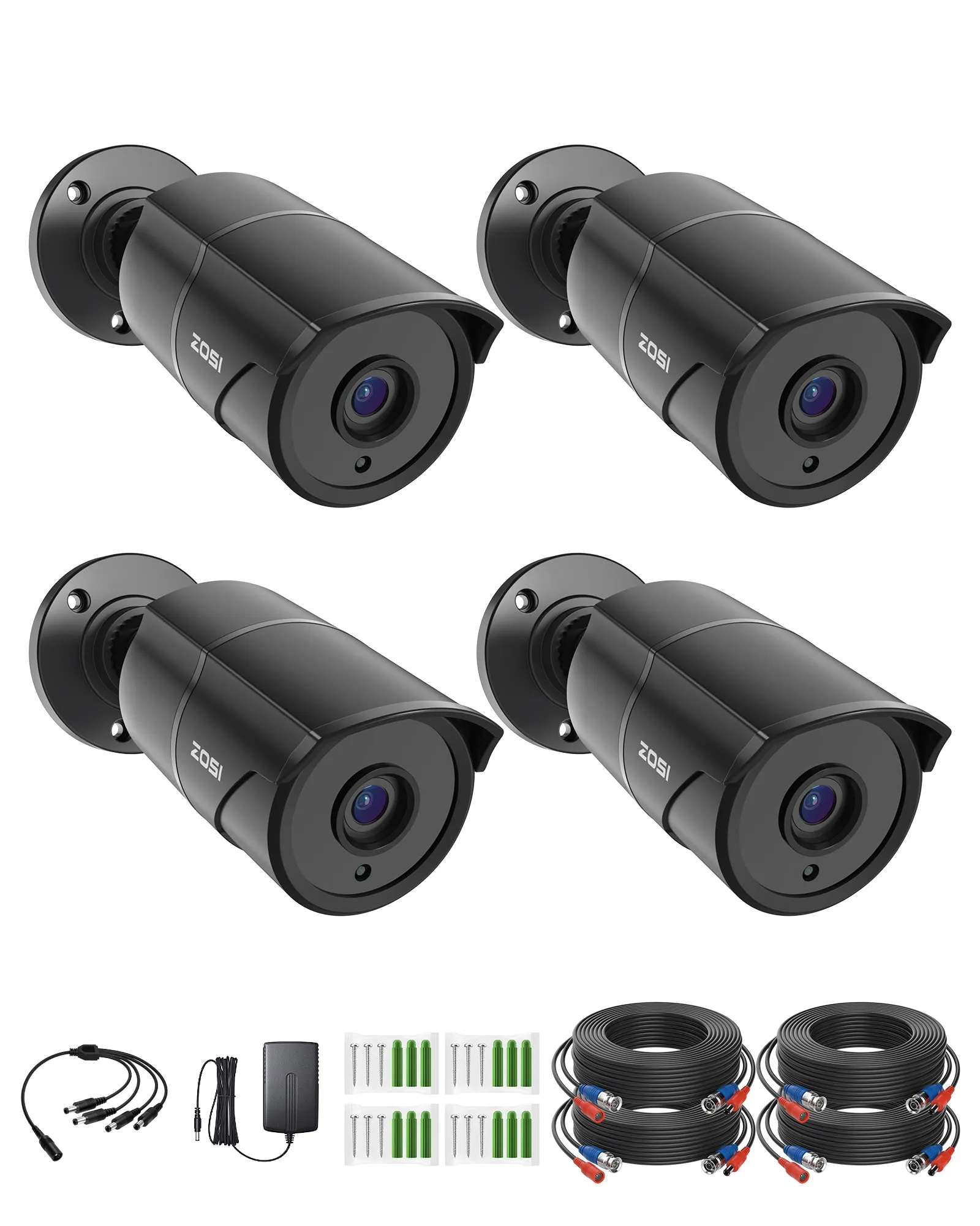 C261 2pack/4pack 1080P Analog Security Cameras with Audio   60ft BNC (ZG2612B)