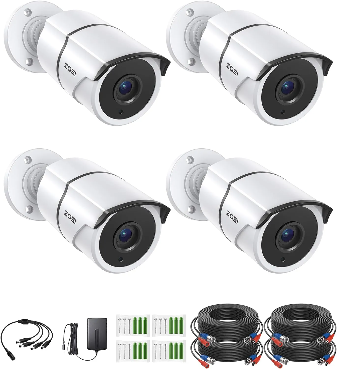 C261 2pack/4pack 1080P Analog Security Cameras with Audio   60ft BNC (ZG2612B)