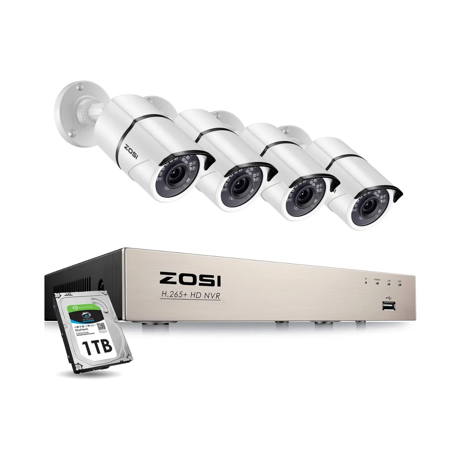 C261 5MP PoE System(Refurbished)   120ft Night Vision   1TB HDD