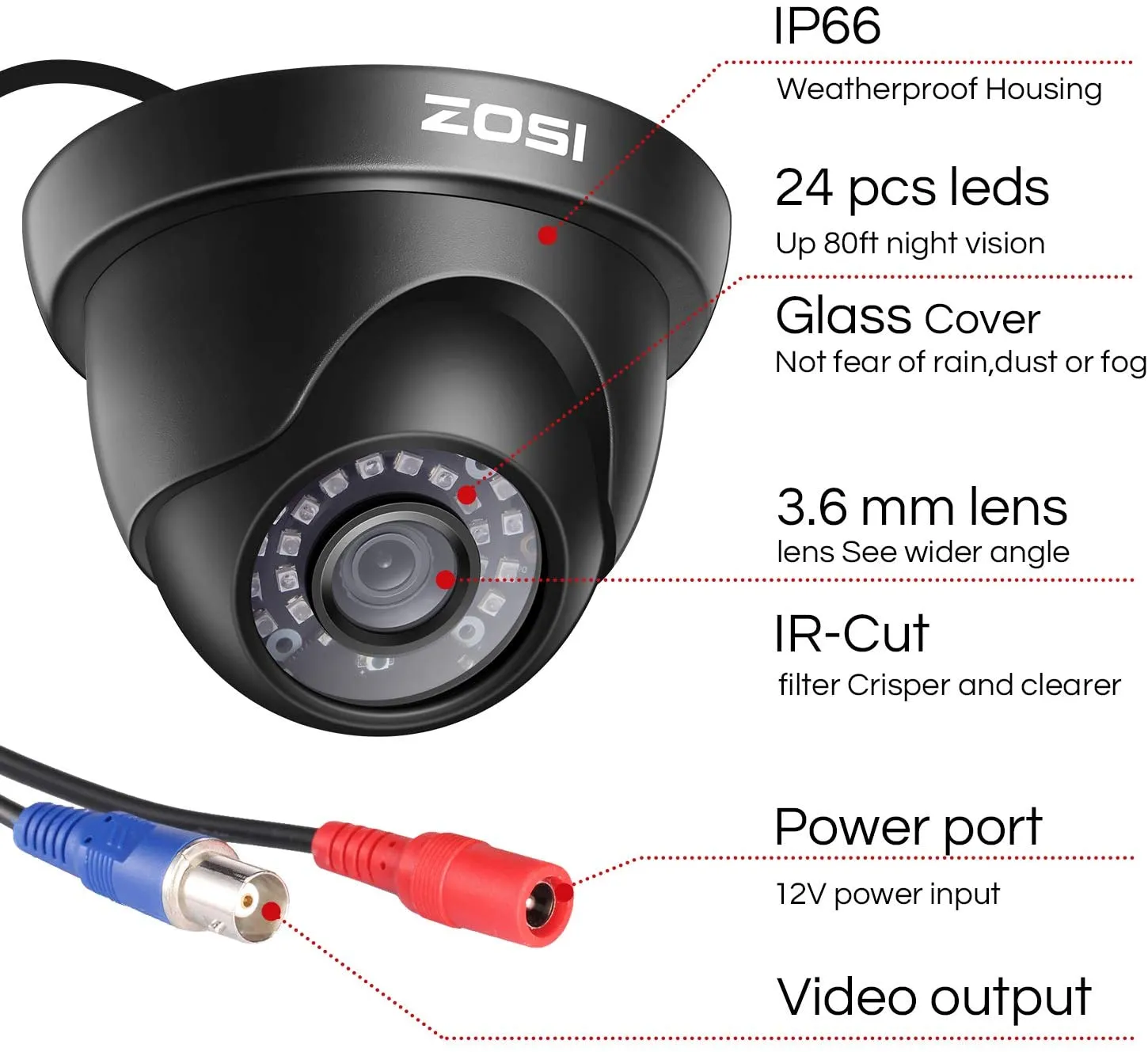 C419 2pack/4pack 1080P Analog CVBS Security Camera   60ft BNC (ZG4192B)
