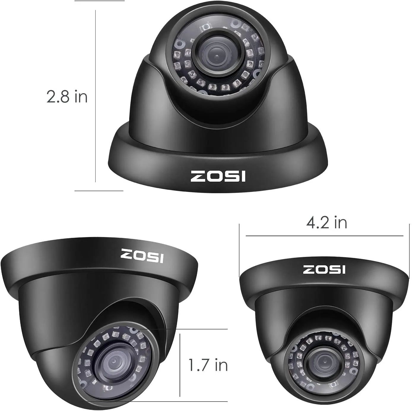 C419 2pack/4pack 1080P Analog CVBS Security Camera   60ft BNC (ZG4192B)