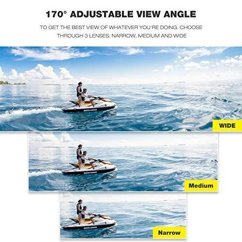 Campark X35 Action Camera 4K 24MP Wi-Fi Underwater Waterproof Camera 40M with Dual Screen, EIS, Sony Sensor, 170° Wide Angle Sports Camera 4X Zoom PC Webcam with 2 Batteries and Mounting Kits