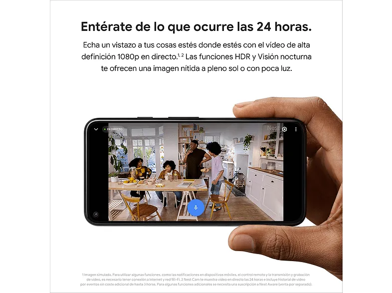 Cámara Wi-Fi de vigilancia con cable Google Nest Cam de interior