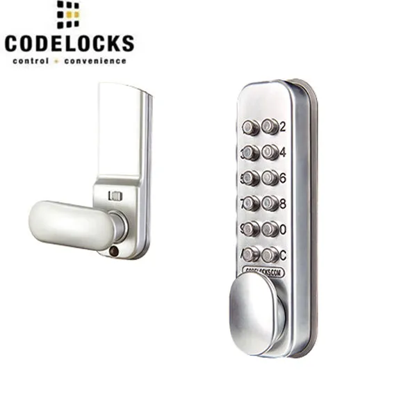 CodeLocks - CL160 - Mechanical Lock - Light Duty - Optional Backset - Tubular Mortise Latch - Silver Gray