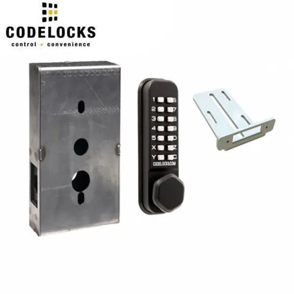 CodeLocks - CL255 Gate Box Kit - Mechanical Lock - Light Duty - Dual Backset Deadlatch 2 3/8" -  2 3/4" - Mortise Tubular Latchbolt Gate Box Kit - Holdback Feature - Optional Key Override - Optional Finish - Fire Rated - Grade 2