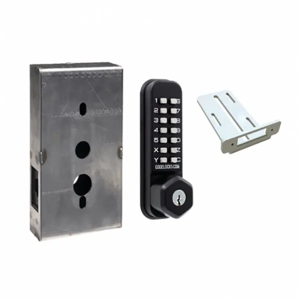 CodeLocks - CL255 Gate Box Kit - Mechanical Lock - Light Duty - Dual Backset Deadlatch 2 3/8" -  2 3/4" - Mortise Tubular Latchbolt Gate Box Kit - Holdback Feature - Optional Key Override - Optional Finish - Fire Rated - Grade 2