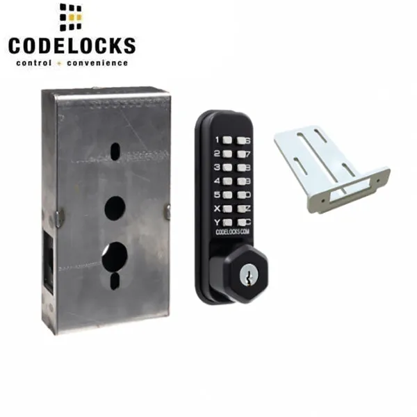 CodeLocks - CL255 Gate Box Kit - Mechanical Lock - Light Duty - Dual Backset Deadlatch 2 3/8" -  2 3/4" - Mortise Tubular Latchbolt Gate Box Kit - Holdback Feature - Optional Key Override - Optional Finish - Fire Rated - Grade 2