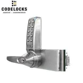 CodeLocks - CL4000 - Electronic Glass Door Lock - Optional Handing - Brushed Steel