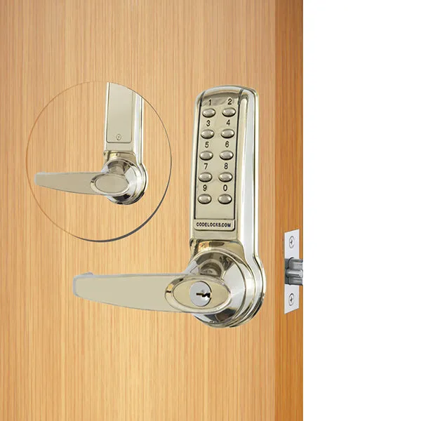 CodeLocks - CL4210 - Electronic Door Lock - Optional Backset - Electronic Tubular Latchbolt - Brushed Steel