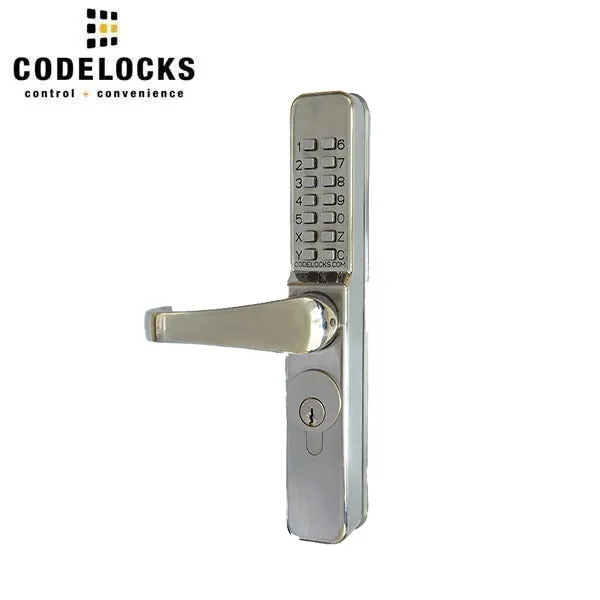 CodeLocks - CL465 - Mechanical Lock - Medium Duty - Passage Function - Narrow Stile Code Lock - Stainless Steel