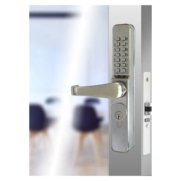CodeLocks - CL465 - Mechanical Lock - Medium Duty - Passage Function - Narrow Stile Code Lock - Stainless Steel