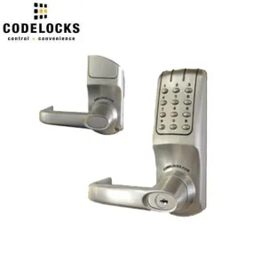 CodeLocks - CL5210 - Electronic Door Lock - Optional Backset - Tubular Latchbolt - Brushed Steel - Optional Cylinder Prep - Fire Rated - Grade 2