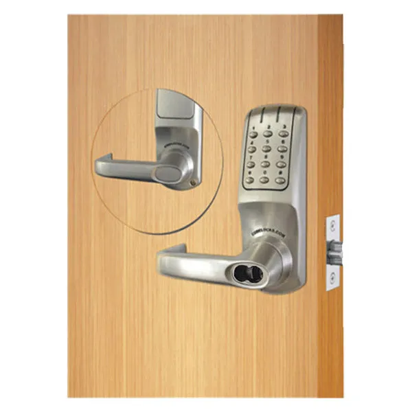 CodeLocks - CL5210 - Electronic Door Lock - Optional Backset - Tubular Latchbolt - Brushed Steel - Optional Cylinder Prep - Fire Rated - Grade 2