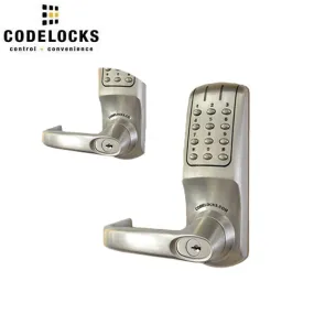 CodeLocks - CL5250 - Electronic Smart Lock - Heavy Duty - 2 3/4" Backset - Mortise Lock (86 Prep) - Double Sided - Brushed Steel - Fire Rated - Grade 2