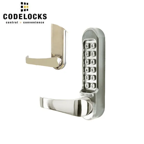 CodeLocks - CL555 - Mechanical Lock - Heavy Duty - Optional Backset - Mortise Lock - Passage Function - Stainless Steel