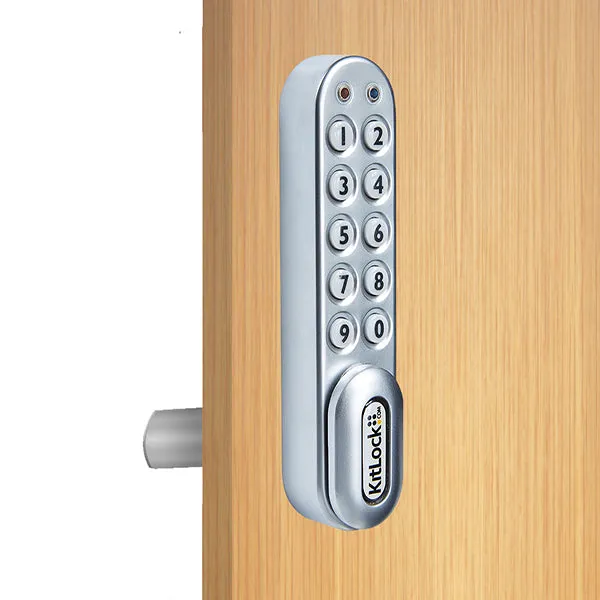 CodeLocks - KL1000-SL - Classic Electronic Kit Lock - Locker Lock Slam Kit - Vertical Handing - Silver