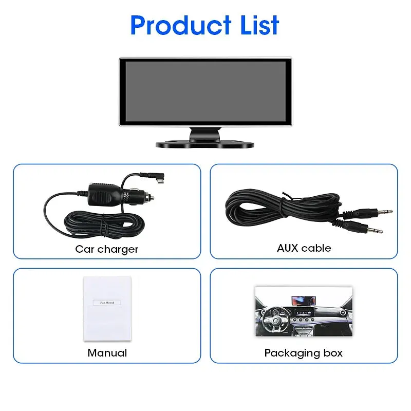 Color Name: WHITE, Sd Card Memory: 8g - 11.26" 4K Dash Cam Rear