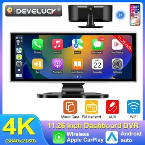 Color Name: WHITE, Sd Card Memory: 8g - 11.26" 4K Dash Cam Rear