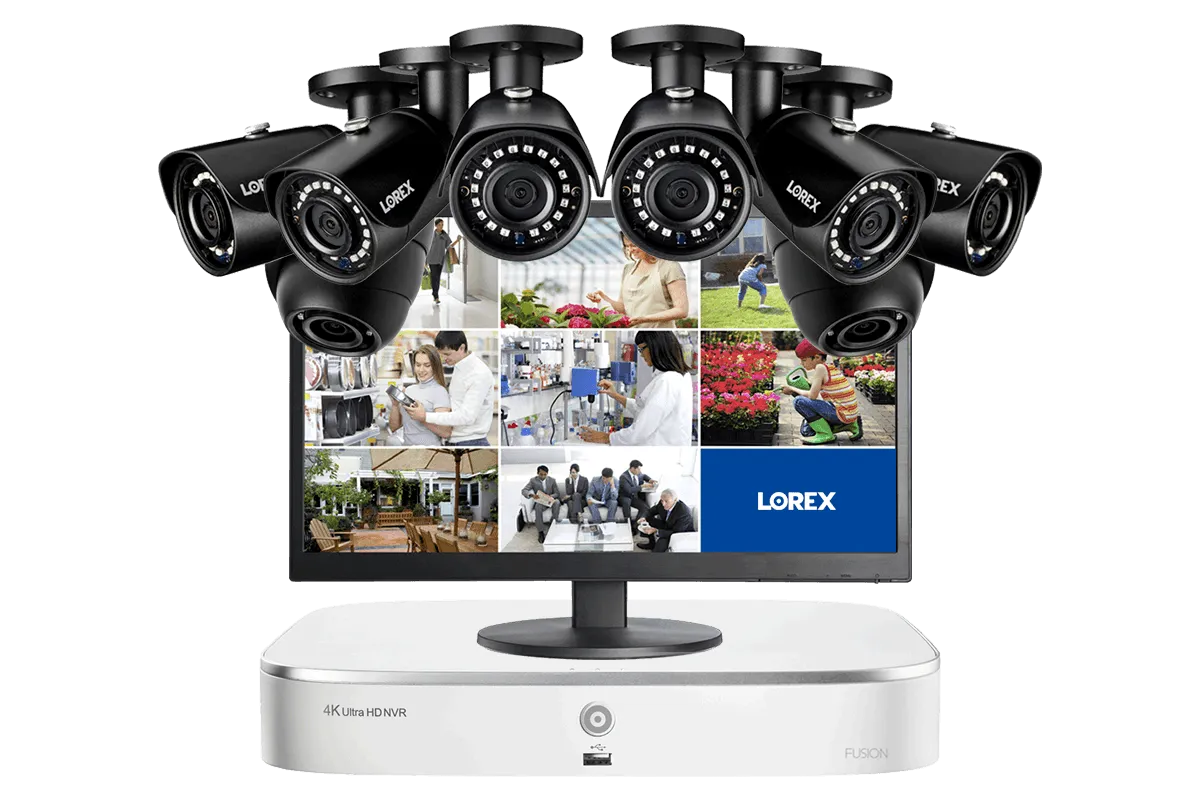 Complete IP Camera Security System featuring 8 2K Resolution Cameras and Monitor