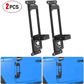 Door Hinge Steps For 2007-2017 Jeep Wrangler JK JKU & 2018-2020 Jeep Wrangler JL JKU (Pair)