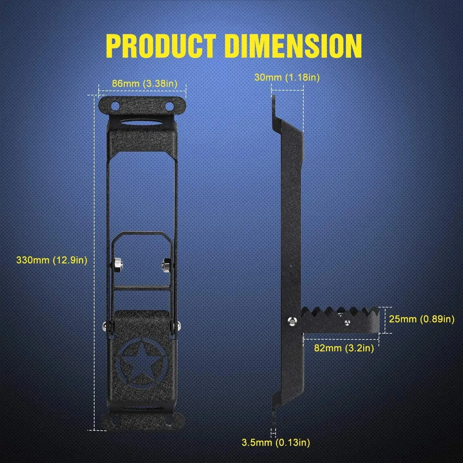 Door Hinge Steps For 2007-2017 Jeep Wrangler JK JKU & 2018-2020 Jeep Wrangler JL JKU (Pair)