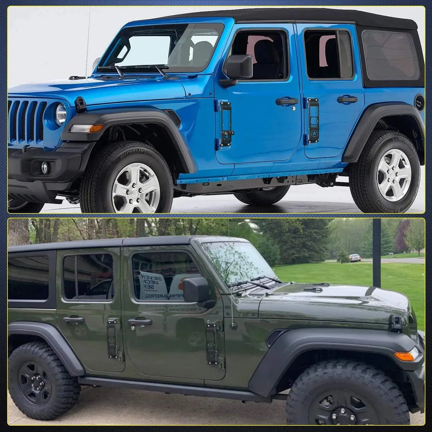 Door Hinge Steps For 2007-2017 Jeep Wrangler JK JKU & 2018-2020 Jeep Wrangler JL JKU (Pair)