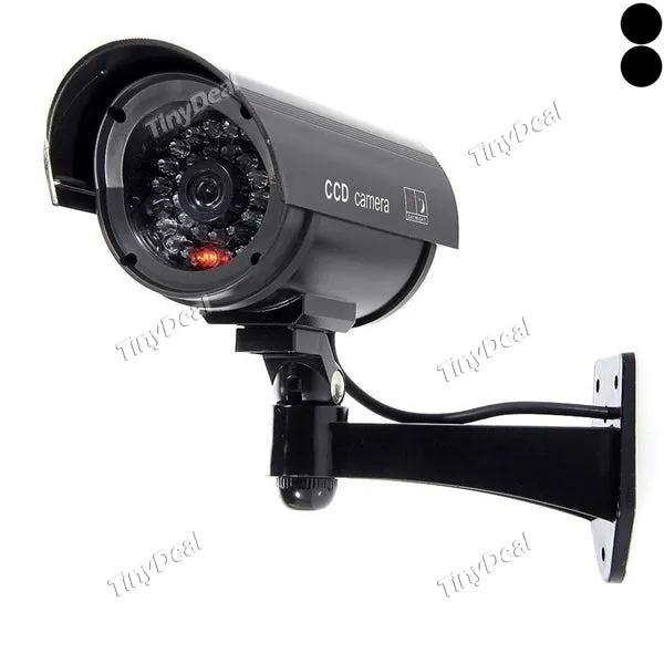 Dummy Security Camera Fake Bullet CCTV Surveillance System with Realistic Look Recording LEDs for Indoor/ Outdoor Use