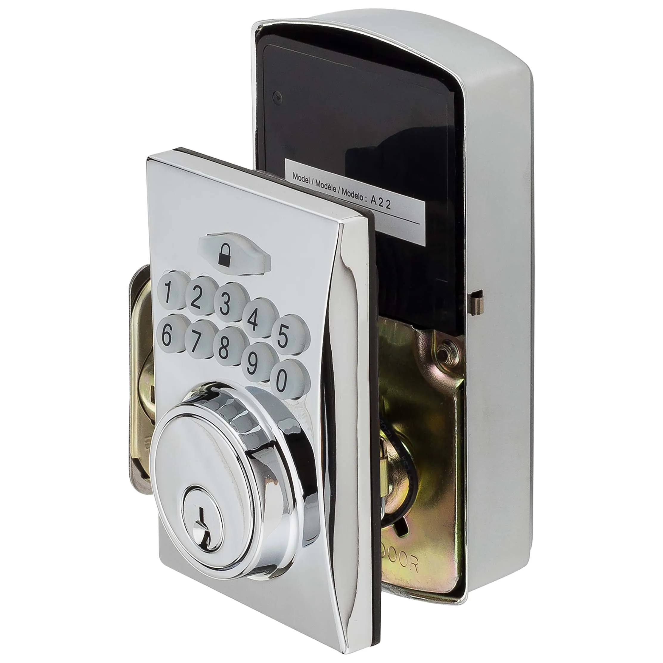 Electronic Keyless Deadbolt, Square Escutcheon