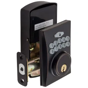 Electronic Keyless Deadbolt, Square Escutcheon