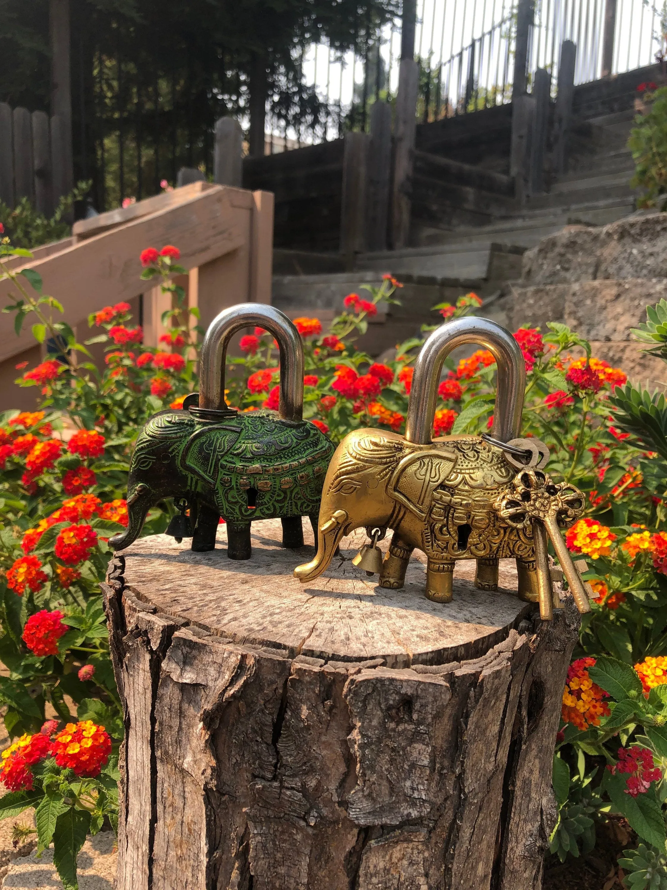 Elephant Brass Padlock Unique Temple Lock Antique Vintage