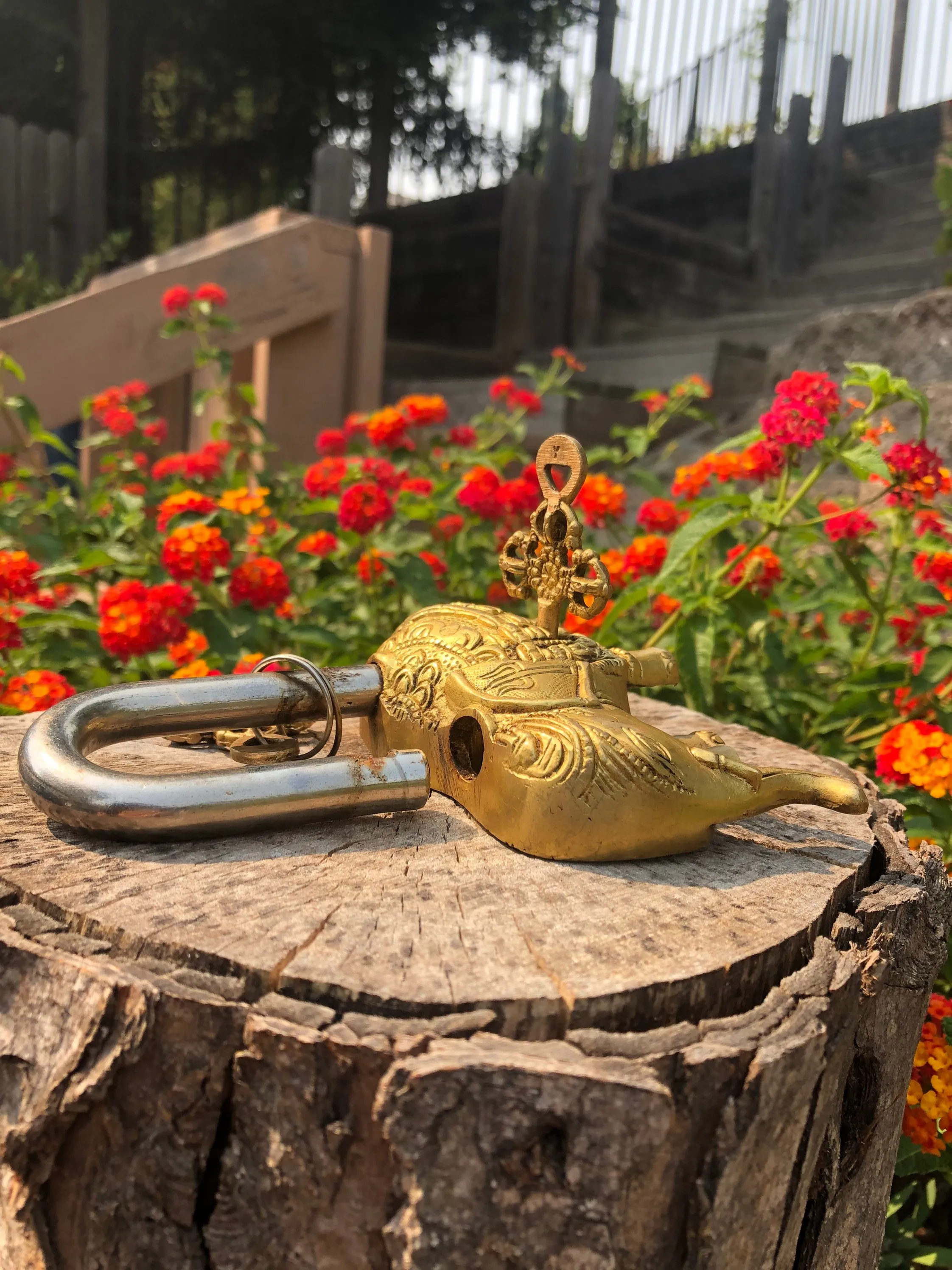 Elephant Brass Padlock Unique Temple Lock Antique Vintage