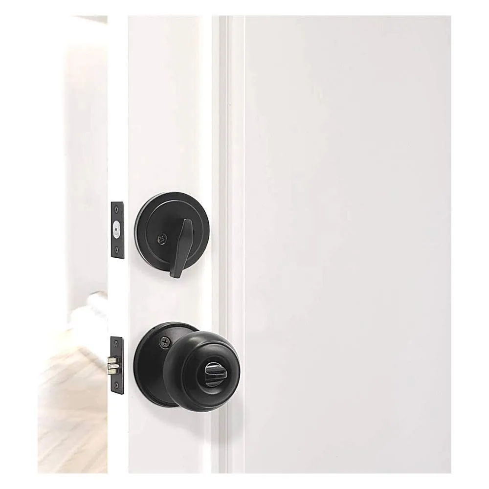 Entrance Door Knob with Deadbolt Lock Set - Keyed Alike Combo Pack - Oil Rubbed Bronze