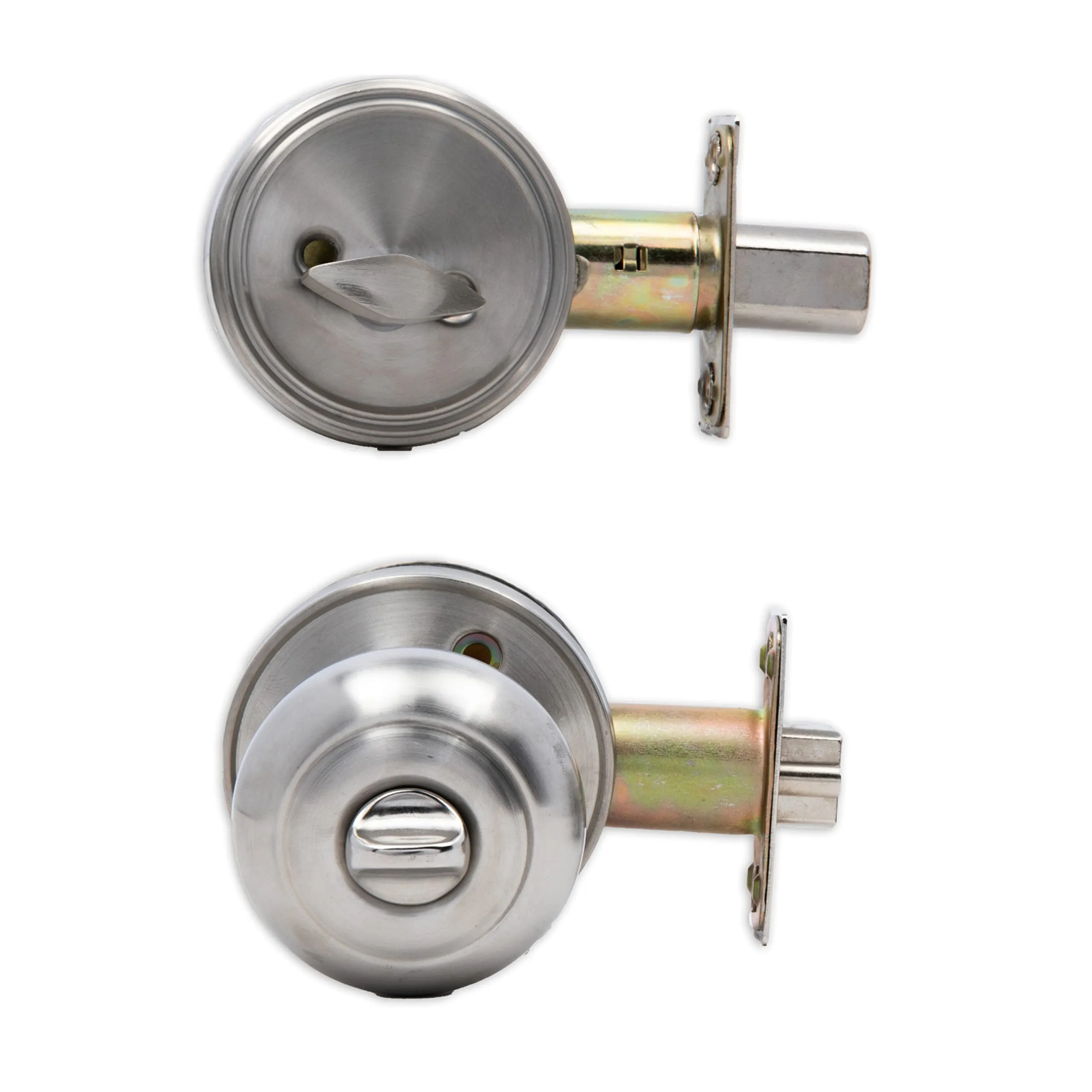 Entrance Door Knob with Deadbolt Lock Set - Keyed Alike Combo Pack - Satin Nickel