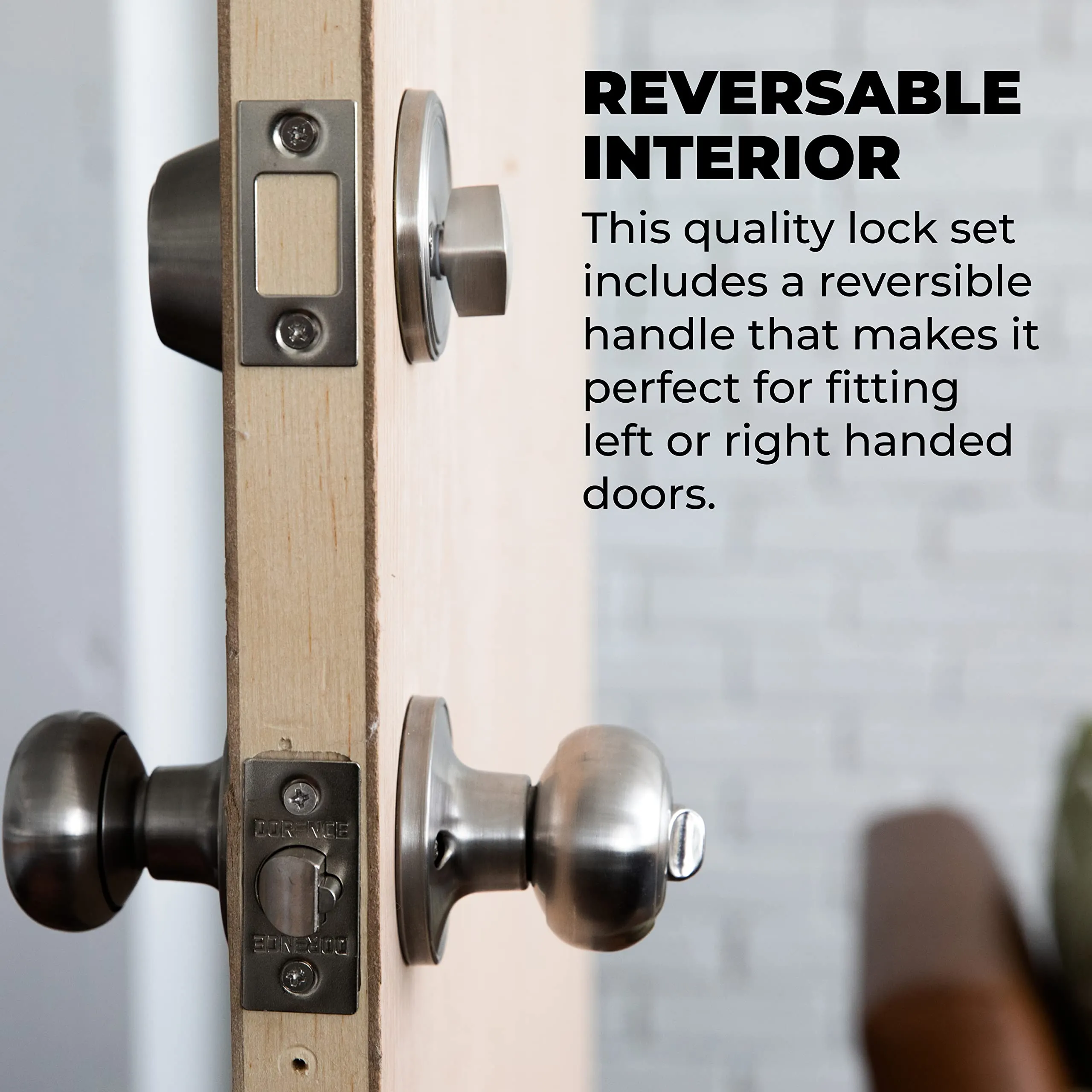 Entrance Door Knob with Deadbolt Lock Set - Keyed Alike Combo Pack - Satin Nickel